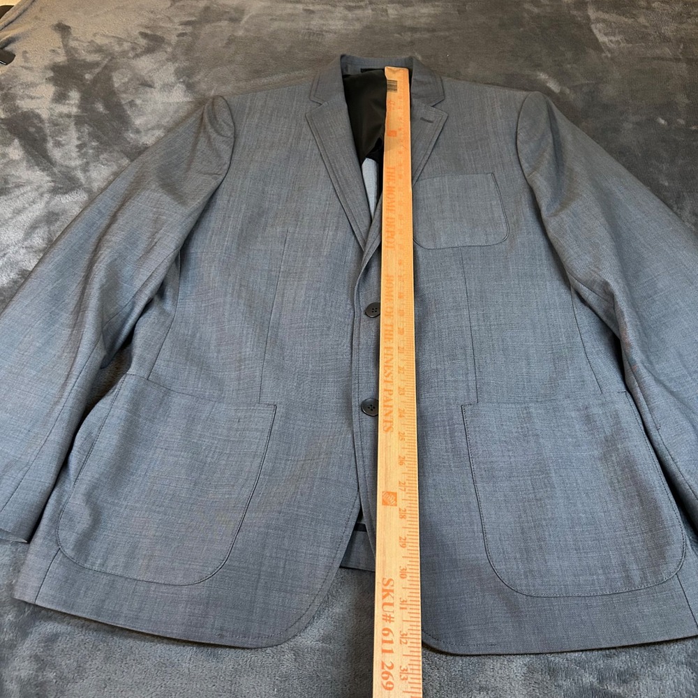 Kenneth Cole New York Gray Wool Blend Blazer Sport Coat Mens Large 42R - Picture 9 of 11